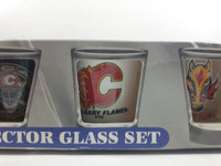 Calgary Flames NHL Ice Hockey Team Hunter Collector Glass Set of 4 Shooter Shot Glasses New in Box