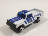 Unknown Brand Police Station Pickup Truck White and Blue Die Cast Toy Car Vehicle