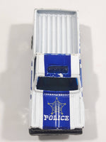 Unknown Brand Police Station Pickup Truck White and Blue Die Cast Toy Car Vehicle