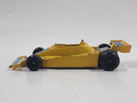 1986 Road Champs Formula 1 Indy "Tuff Guys" #6 Yellow Die Cast Toy Race Car Vehicle Made in Hong Kong