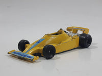 1986 Road Champs Formula 1 Indy "Tuff Guys" #6 Yellow Die Cast Toy Race Car Vehicle Made in Hong Kong