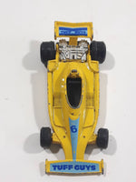 1986 Road Champs Formula 1 Indy "Tuff Guys" #6 Yellow Die Cast Toy Race Car Vehicle Made in Hong Kong