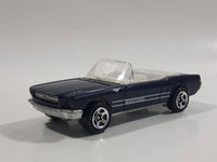 1998 Hot Wheels '65 Ford Mustang Convertible Dark Blue Metalflake Die Cast Toy Car Vehicle - Opening Hood