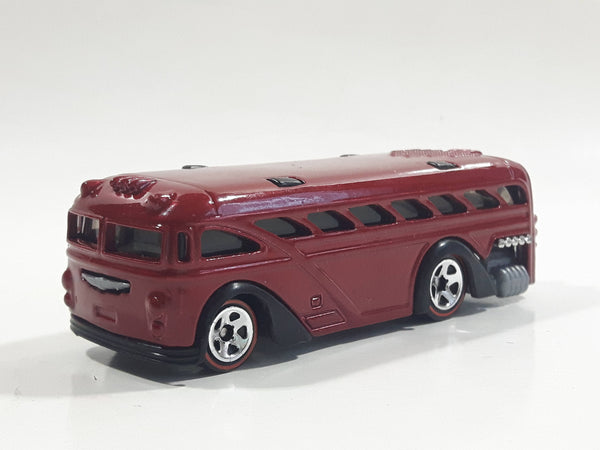 2005 Hot Wheels Red Lines Surfin' School Bus Metalflake Red Die Cast Toy Car Vehicle