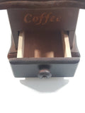 Metal Plastic Top Engraved Lettering Wood Based Coffee Grinder