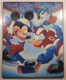 Mickey Mouse Donald Duck Hockey Themed Hardboard Wall Plaque 15 3/4" x 19 3/4"
