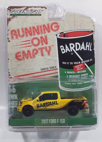 2019 Greenlight Collectibles Running On Empty Bardahl 2017 Ford F-150 Truck Yellow Die Cast Toy Car Vehicle - New in Package