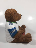 Very Hard To Find Seattle Seahawks NFL Football Team 7" Tall Resin Teddy Bear Coin Bank Sports Team Collectible