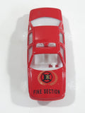 Unknown Brand No. 8030 "Fire Section" Sedan Red Die Cast Toy Car Vehicle