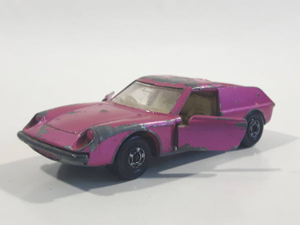 Vintage 1969 Lesney Matchbox Superfast No. 5 Lotus Europa Magenta Pink Purple Die Cast Toy Car Vehicle with Opening Doors