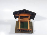 Vintage Bavarian Style Wood House Shaped Earring Small Trinket Box