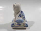 Vintage Delft Holland Cat on Windmill Pillow Figurine