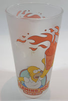 2002 The Simpsons Homer Simpson Flaming Moe Fire Made It Better 6" Tall Frosted Glass Cup