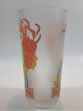 2002 The Simpsons Homer Simpson Flaming Moe Fire Made It Better 6" Tall Frosted Glass Cup