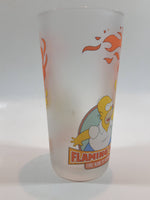 2002 The Simpsons Homer Simpson Flaming Moe Fire Made It Better 6" Tall Frosted Glass Cup