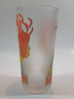 2002 The Simpsons Homer Simpson Flaming Moe Fire Made It Better 6" Tall Frosted Glass Cup