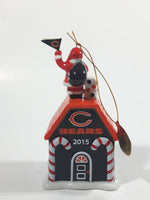 2015 The Danbury Mint Chicago Bears NFL Football Team Santa Christmas Gingerbread House Ceramic Ornament