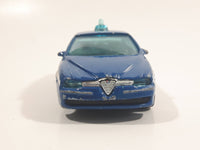 Burago Alfa Romeo 156 Polizia Blue 1/43 Scale Die Cast Toy Police Cop Car Vehicle Missing a Wheel