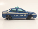 Burago Alfa Romeo 156 Polizia Blue 1/43 Scale Die Cast Toy Police Cop Car Vehicle Missing a Wheel