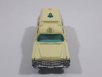 2012 Matchbox Beach 1963 Cadillac Ambulance Cream Light Yellow 1:81 Scale Die Cast Toy Car Vehicle
