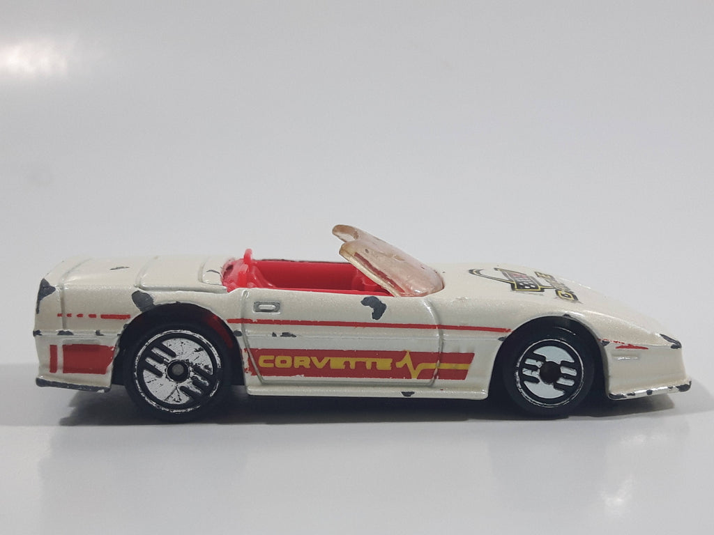 1993 Hot Wheels Custom Corvette Convertible White Die Cast Toy Car Veh ...