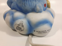 Vintage American Greetings Corp 1983 MCMLXXXIII Care Bears Bedtime Bear Blue and White Porcelain Nightstand Bedroom Lamp Light