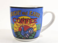 Bright And Early Coffee Blue and White Ceramic Coffee Mug Cup