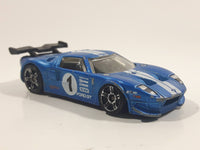 2009 Hot Wheels Ford GT LM Satin Blue Die Cast Toy Car Vehicle