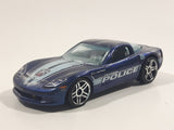 2011 Hot Wheels HW Main Street Corvette C6 Blue Die Cast Toy Car Vehicle