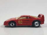 1989 Hot Wheels Ferrari F40 Red Die Cast Toy Car Vehicle Opening Rear Mount Engine UH