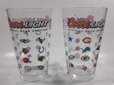 Coors Light Beer NFL Football Team Logos 5 3/4" Tall Glass Cups Set of 2