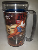 1993 January February Thermo Serv Snap On Tools Brittany Calendar Girl 6 1/2" Tall Plastic Beer Mug Cup