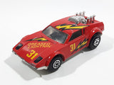 Vintage 1983 Matchbox De Tomaso Pantera Greased Lightnin' 31 Red Die Cast Toy Car Vehicle