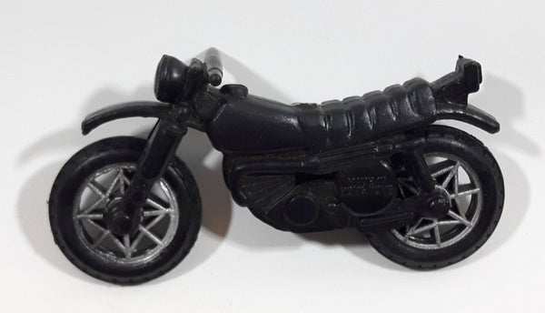 Vintage Tonka Style Black Plastic Motorcycle Toy Made in Hong Kong