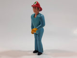 Vintage 1974 Fisher Price Adventure People Male Paramedic Blue Man 3 3/4" Tall Plastic Toy Action Figure Made in Hong Kong
