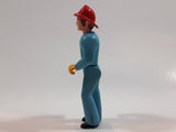 Vintage 1974 Fisher Price Adventure People Male Paramedic Blue Man 3 3/4" Tall Plastic Toy Action Figure Made in Hong Kong