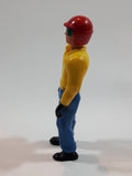 Vintage 1974 Fisher Price Adventure People Yellow and Blue Motorcycle Rider Man 3 3/4" Tall Plastic Toy Action Figure Made in Hong Kong