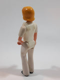 Vintage 1974 Fisher Price Adventure People Female Paramedic White Clothing Woman 3 1/2" Tall Plastic Toy Action Figure Made in Hong Kong