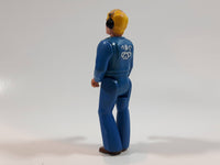 Vintage 1974 Fisher Price Adventure People Male with Radio Headset with Mic Blue Clothing Man 3 3/4" Tall Plastic Toy Action Figure Made in Hong Kong