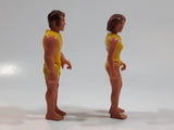 Set of Vintage 1974 Fisher Price Adventure People Scuba Diver Male Female Yellow Clothing Man and Woman 3 1/2" Tall Plastic Toy Action Figure Made in Hong Kong