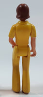 Vintage 1974 Fisher Price Adventure People Female Safari Mom Yellow Clothing Woman 3 3 1/2" Tall Plastic Toy Action Figure Made in Hong Kong