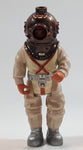 Vintage 1979 Fisher Price Adventure People Male Scuba Diver White Suit Man with Metal Helmet 3 3/4" Tall Plastic Toy Action Figure Made in Hong Kong