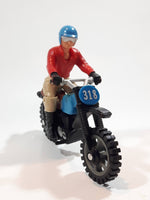 Vintage 1974 Fisher Price Adventure People 318 Motorcycle with Red and Tan Clothes Rider Man 3 3/4" Tall Plastic Toy Action Figure Made in Hong Kong
