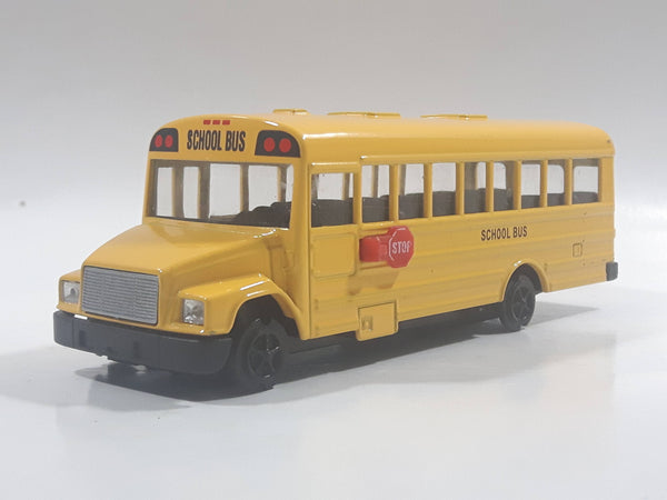 Welly No. 43601 School Bus with Flip Out Stop Sign Yellow Die Cast Toy Car Vehicle Missing Tires