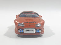 2003 Kentoys Extreme Tuners Toyota Supra Orange 1/55 Scale Light Up Die Cast Toy Car Vehicle with Rubber Tires - Missing The Spoiler