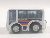 Tokyo Bus "City Bus" White Plastic Pullback Motorized Friction Die Cast Toy Car Vehicle Keychain