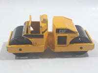 1997 Matchbox Road Pavers Road Roller Yellow CAT Die Cast Toy Construction Equipment Machinery Vehicle - Missing Interior