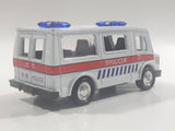 Carven No. T336 Police 6108 Van White Pullback Friction Motorized Die Cast Toy Car Vehicle