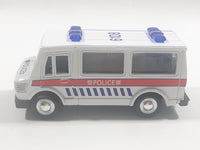 Carven No. T336 Police 6108 Van White Pullback Friction Motorized Die Cast Toy Car Vehicle