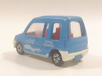 1992 Tomy Tomica No. 71 Mitsubishi Minica Toppo Diving School Blue 1/56 Scale Die Cast Toy Car Vehicle